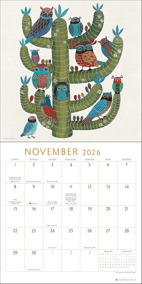 FEATHERED FRIENDS 2026 WALL CALENDAR